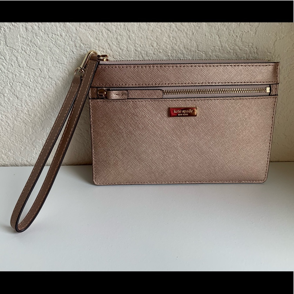 Kate Spade rose gold wristlet
